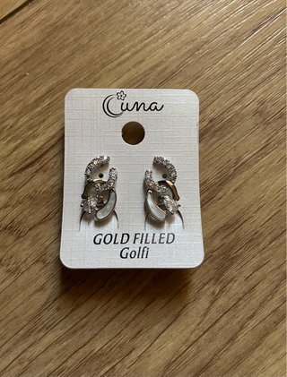 Pendientes Cuna clip plateados con brillantes