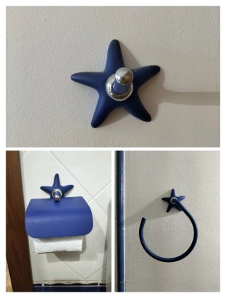 Set baño estrellas azul
