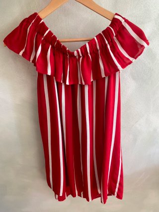 Vestido playero Primark rayas rojo/blanco T.36