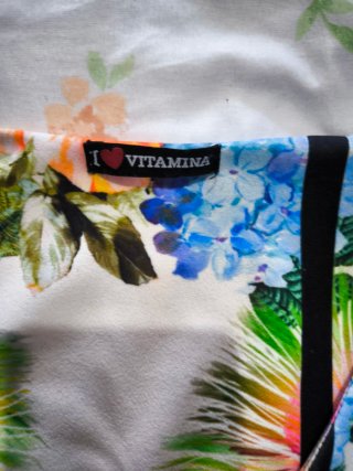 Vestido Vitamins Talla S Estampado Floral Rayas