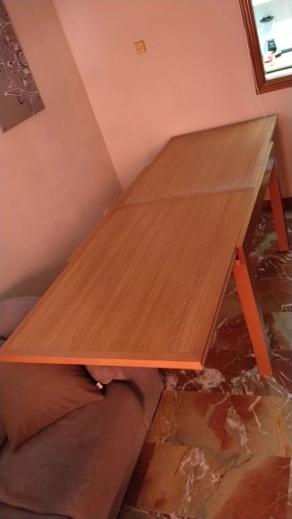 Mesa de comedor de madera extensible de
