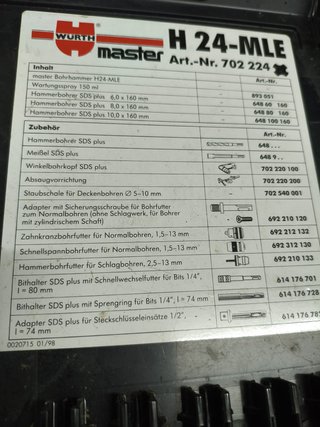 Martillo perforador Würth master H24-MLE SDS Plus