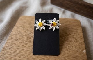 Pendientes de arcilla flor margarita