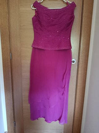 Vestido fiesta fucsia SP collection talla 44 nuevo