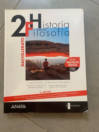 Historia de la Filosofía, 2 Bachillerato