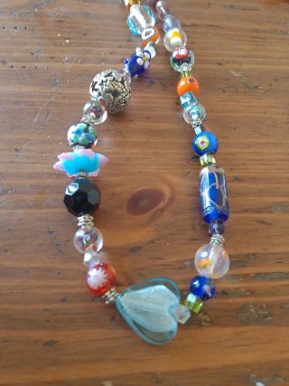 Collar de cuentas cristal multicolor Murano