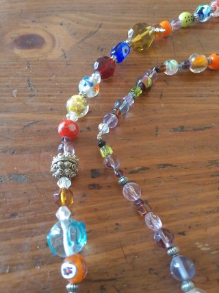 Collar de cuentas cristal multicolor Murano
