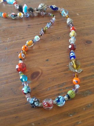 Collar de cuentas cristal multicolor Murano