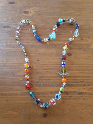 Collar de cuentas cristal multicolor Murano