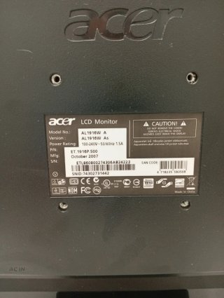 Pantalla de ordenador Acer 20