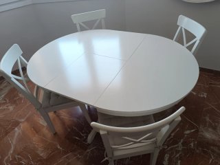 Mesa comedor extensible redonda