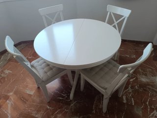 Mesa comedor extensible redonda