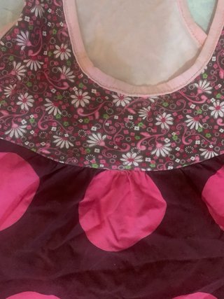 Vestido ancho tirantes estampado flores y lunares