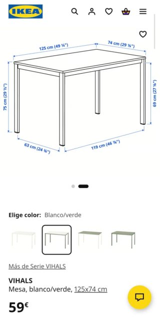 Mesa Ikea Blanca + 2 Sillas