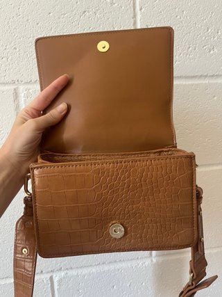 Bolso Mango Marrón Cadena Dorada