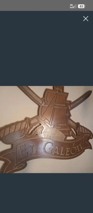 Cartel de madera El Galeón