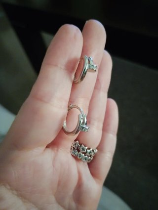Pendientes Aros Brillantes Plata