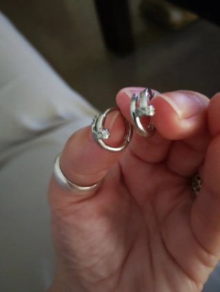 Pendientes Aros Brillantes Plata