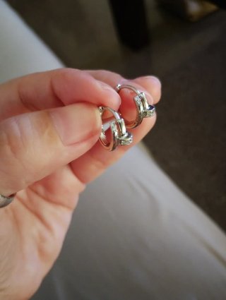 Pendientes Aros Brillantes Plata