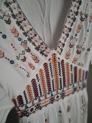 Vestido largo AMANY bordado blanco