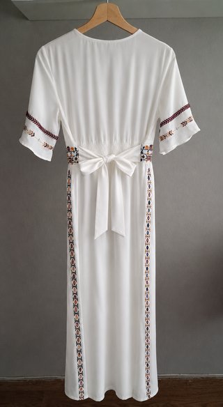 Vestido largo AMANY bordado blanco