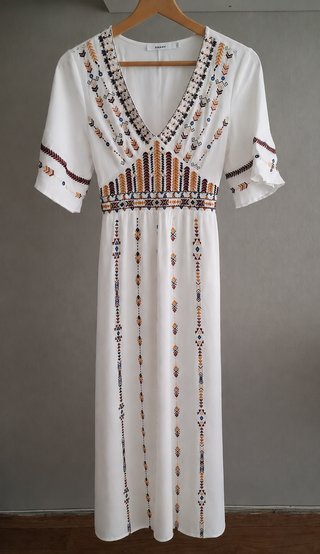 Vestido largo AMANY bordado blanco