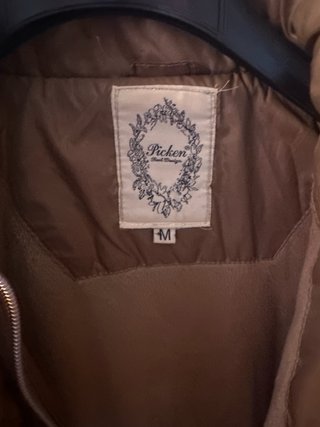 Chaqueta acolchada mujer marrón/dorada