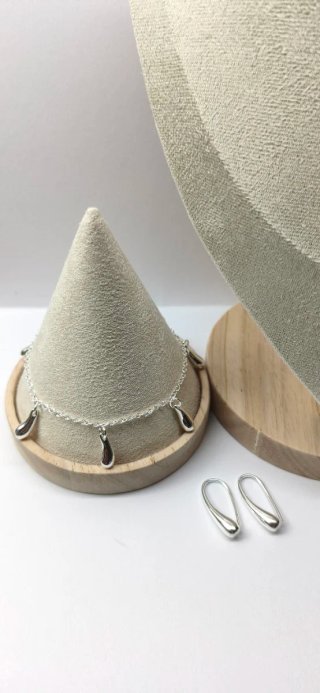 Conjunto Plata: Collar, Pulsera y Pendientes