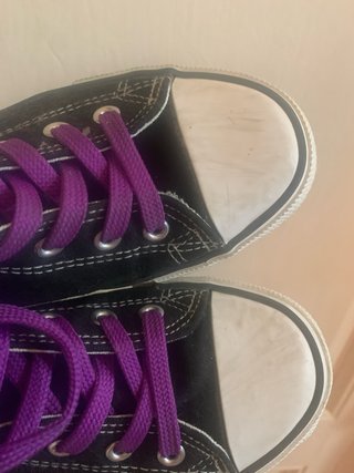 Bambas Converse Bota Negras Cordones Lila