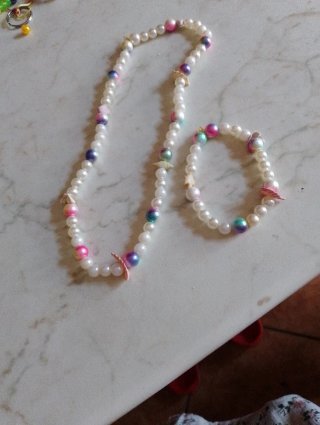 Bracciale e collana perline multicolor
