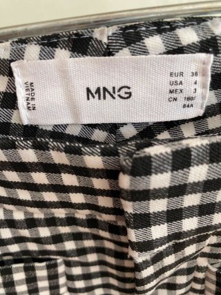 Pantalón Mango cuadros blanco y negro Talla S