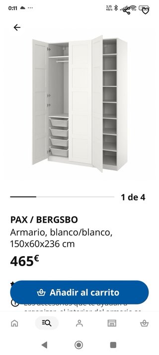 Armario Blanco IKEA BERGSBO