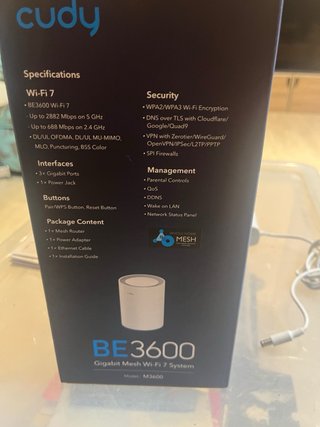 Cudy BE3600 Wifi 7 Router Gigabit Mesh