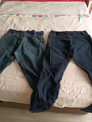 Pack 2 pantalones premamá vaqueros