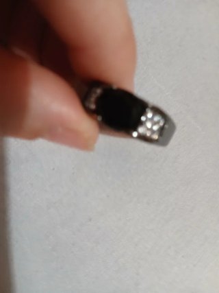 Anillo Plata 925 Hombre Piedra Negra Gris
