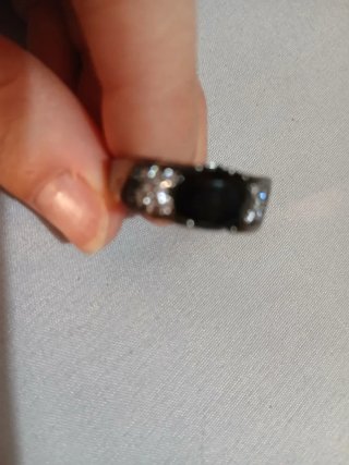 Anillo Plata 925 Hombre Piedra Negra Gris