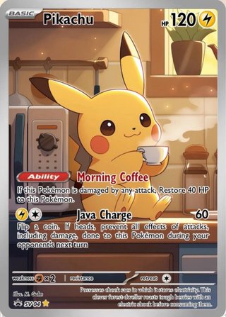 Carta Fan Art Pokemon Pikachu