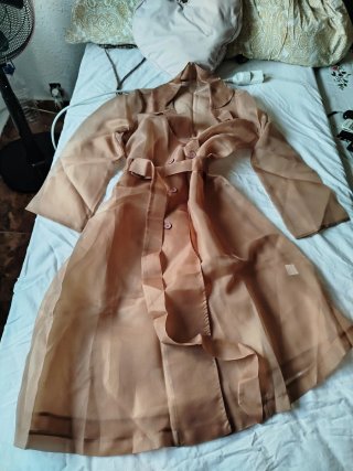 Chaqueta transparente beige/marrón talla única