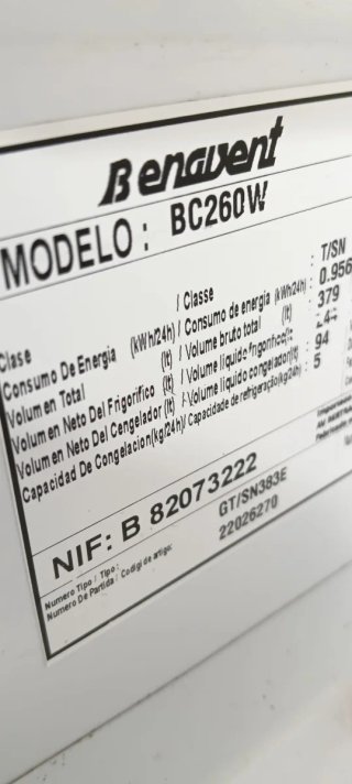 NEVERA COMBI BENAVENT NO FROST ENERGÍA A+