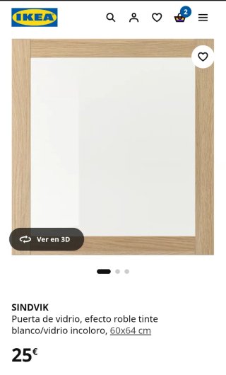 Puerta IKEA Sindvik Madera-Vidrio (60x64cm)