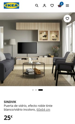 Puerta IKEA Sindvik Madera-Vidrio (60x64cm)