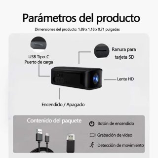 Cámara espía HD con cable USB