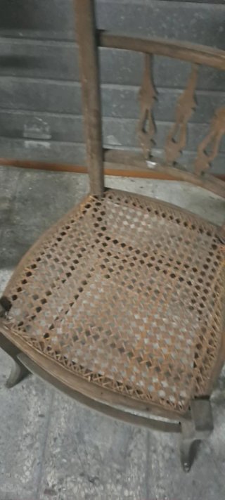 Coppia Sedie Vintage in Legno e Rattan