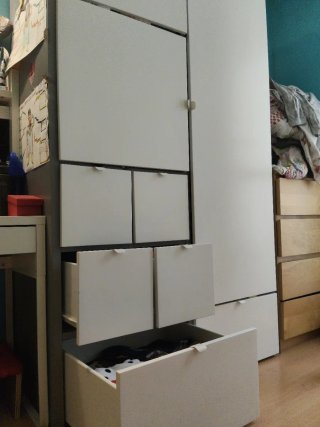 Armario modular Ikea blanco y gris