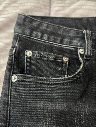 Dsquared2 Vaqueros Negros Desgastados
