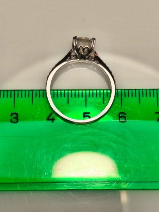 Anillo Oro Blanco 14K Moissanita central 1.00 ct