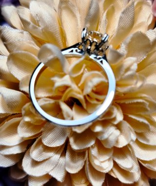 Anillo Oro Blanco 14K Moissanita central 1.00 ct