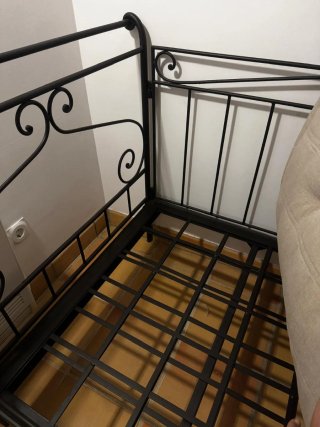 Diván cama forja y tela