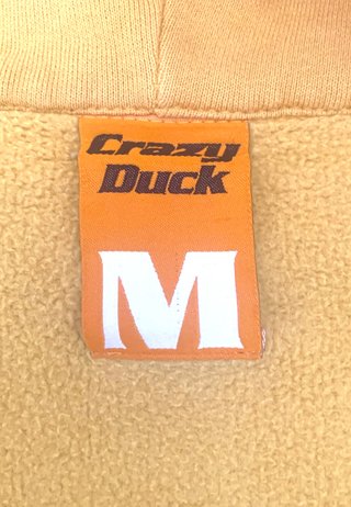 Felpa Vintage Crazy Duck Gialla Zip Cappuccio