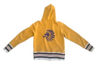 Felpa Vintage Crazy Duck Gialla Zip Cappuccio
